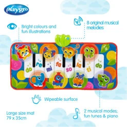 Playgro Jumbo Jungle Musical Piano Speelmat P0186995 -Babyproducten Winkel 0186995 jumbo jungle piano mat