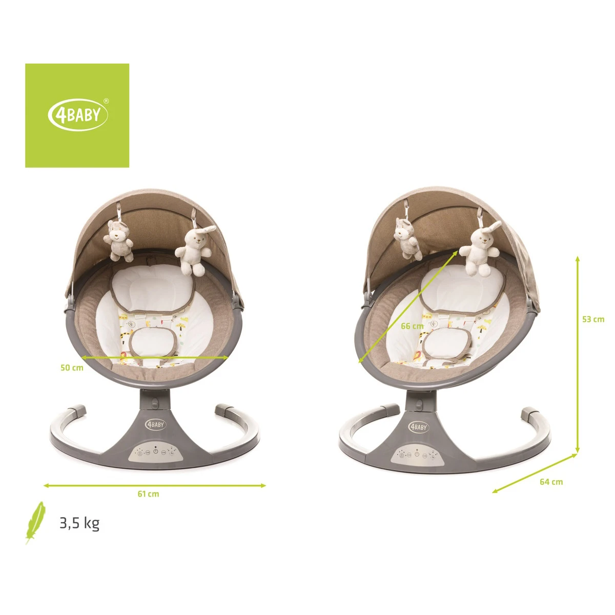 4Baby Rock 'n Relax XXIII Camel Swing Babyschommel 15 4Baby Rock 'n Relax XXIII Camel Swing Babyschommel - Afbeelding 13