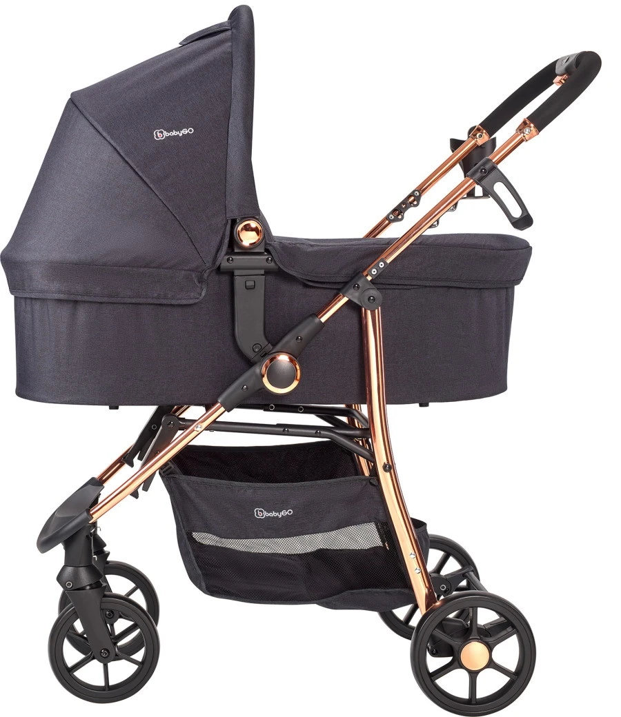 Babygo Style Black Rose 3-in-1 Kinderwagen Incl. Autostoel 6321 4 Babygo Style Black Rose 3-in-1 Kinderwagen Incl. Autostoel 6321 - Afbeelding 2