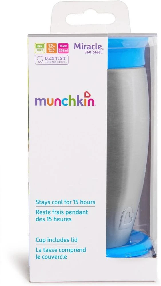 Munchkin Stainless Steel Miracle 360 Cup Blauw Anti-Lek Beker 012370 Div 5 Munchkin Stainless Steel Miracle 360 Cup Blauw Anti-Lek Beker 012370 Div - Afbeelding 3
