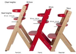 Babygo Family Naturel Meegroei Kinderstoel 5851 10 Babygo Family Naturel Meegroei Kinderstoel 5851 -Babyproducten Winkel Difference Height Stepchair Family FamilyXL 4