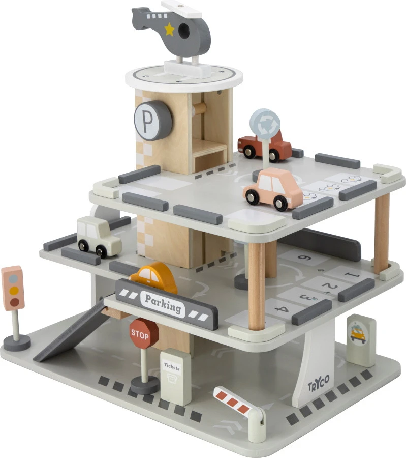 Tryco Houten Garage Incl. Speeltjes TR-303024 4 Tryco Houten Garage Incl. Speeltjes TR-303024 - Afbeelding 2