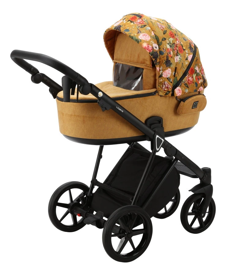 Adamex Porto Flowers Ochre 2-in-1 Kinderwagen FL-3 5 Adamex Porto Flowers Ochre 2-in-1 Kinderwagen FL-3 - Afbeelding 3