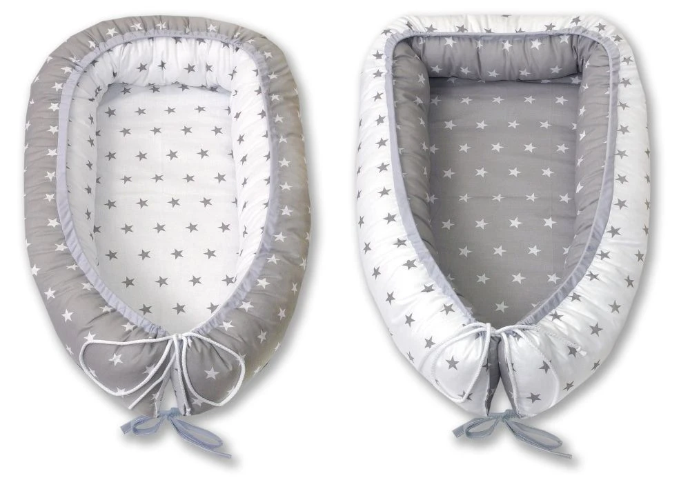 MamaLoes Amy Wit Met Grijze Sterren Omkeerbaar Babynest 67042 3 MamaLoes Amy Wit Met Grijze Sterren Omkeerbaar Babynest 67042