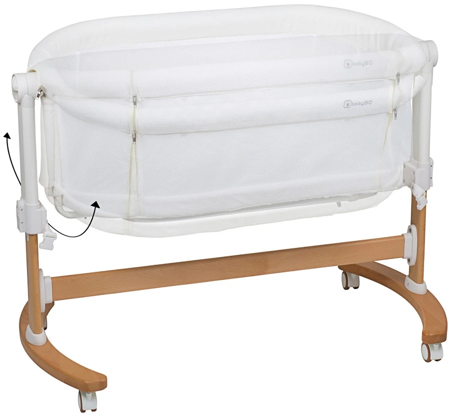 Babygo Amila Beige Creme Wieg Aan Bed 4151 5 Babygo Amila Beige Creme Wieg Aan Bed 4151 - Afbeelding 3