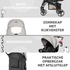 Babygo Basket Dark Grey Melange Wandelwagen Incl. Autostoel 64011 -Babyproducten Winkel babygo basket dark grey melange wandelwagen 6401 5