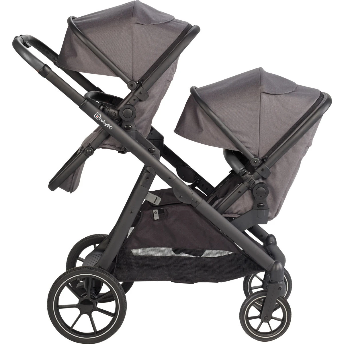 Babygo Duo Mega Grey Tandem Kinderwagen Incl. 2 Autostoelen 78001 7 Babygo Duo Mega Grey Tandem Kinderwagen Incl. 2 Autostoelen 78001 - Afbeelding 5
