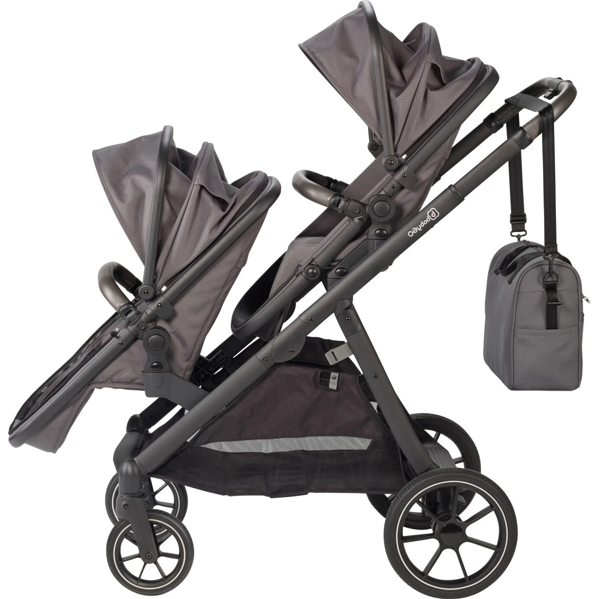 Babygo Duo Mega Grey Tandem Kinderwagen Incl. 2 Autostoelen 78001 10 Babygo Duo Mega Grey Tandem Kinderwagen Incl. 2 Autostoelen 78001 - Afbeelding 8