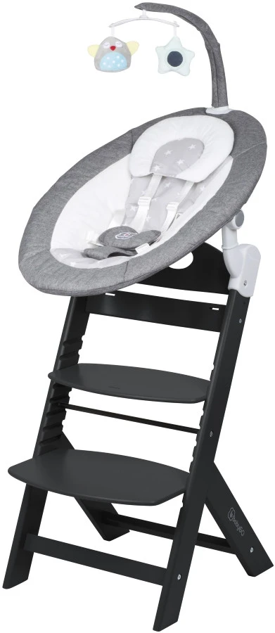 Babygo Homey Set Grey/Black Babyschommel En Kinderstoel 19023 4 Babygo Homey Set Grey/Black Babyschommel En Kinderstoel 19023 - Afbeelding 2