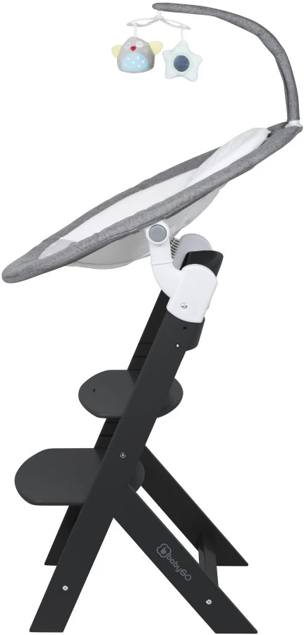 Babygo Homey Set Grey/Black Babyschommel En Kinderstoel 19023 6 Babygo Homey Set Grey/Black Babyschommel En Kinderstoel 19023 - Afbeelding 4