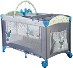 Babyproducten Winkel -Babyproducten Winkel babygo sleepwell blue campingbed met bodemverhoger 2