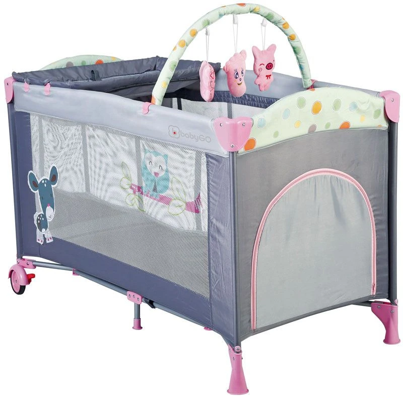 Babygo Sleepwell Pink Campingbed Met Bodemverhoger 4403 5 Babygo Sleepwell Pink Campingbed Met Bodemverhoger 4403 - Afbeelding 3