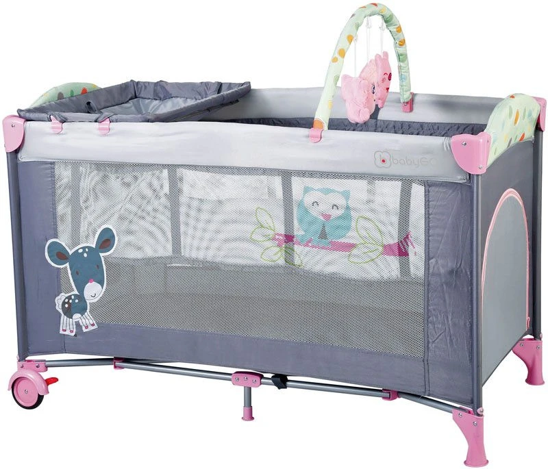 Babygo Sleepwell Pink Campingbed Met Bodemverhoger 4403
