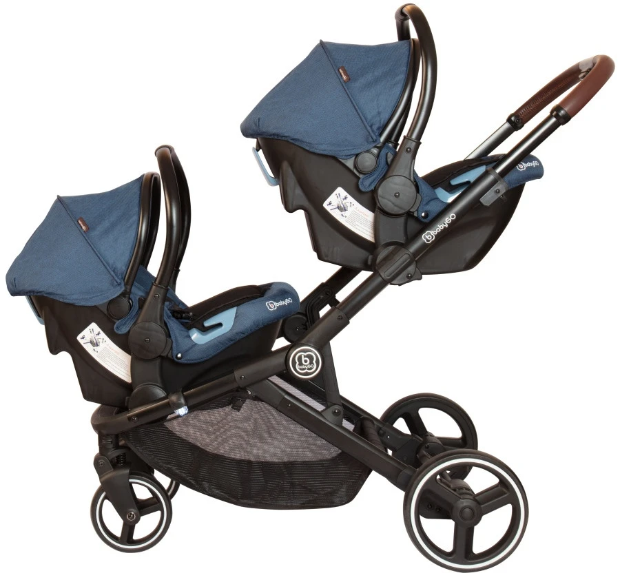 Babygo Twinner Blue Tandem Duowagen Incl. 2 Autostoelen 5 Babygo Twinner Blue Tandem Duowagen Incl. 2 Autostoelen - Afbeelding 3
