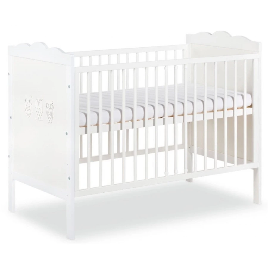 Babykamer Uil Wit: Ledikant, Commode En Open Kast 4 Babykamer Uil Wit: Ledikant, Commode En Open Kast - Afbeelding 2