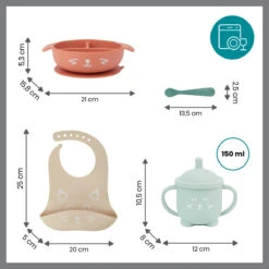 Babymoov Learn'Isy Vos Kinderservies Set Incl. Silicone Slab A005402 -Babyproducten Winkel babymoov learnisy vos kinderservies set incl. silicone slab a005402 5