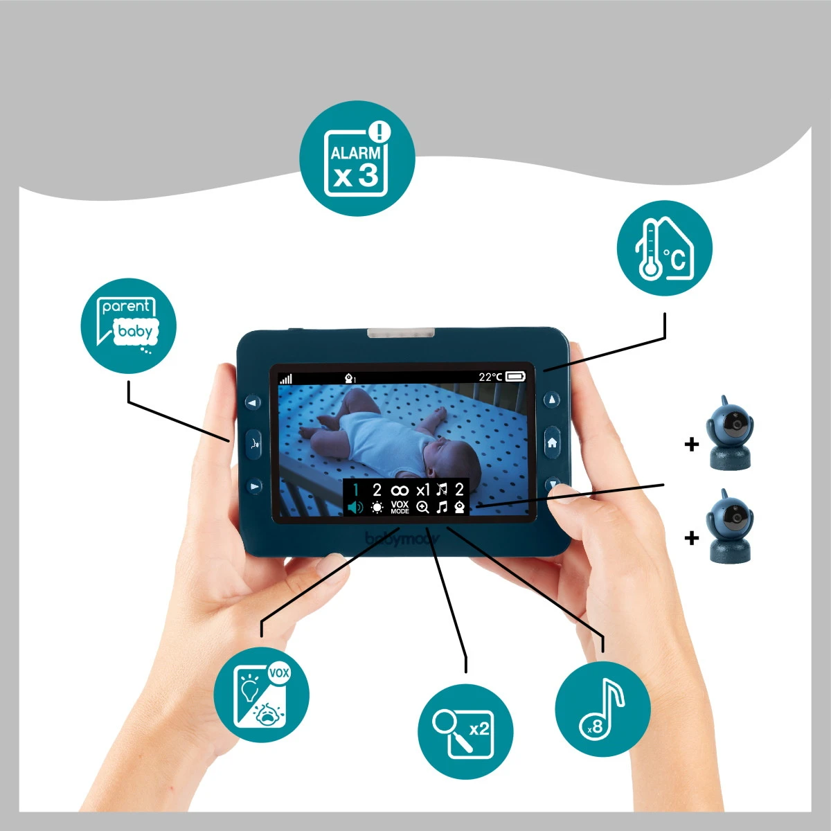 Babymoov Yoo Master Plus 5 Inch 360° Beeldbabyfoon A014426 9 Babymoov Yoo Master Plus 5 Inch 360° Beeldbabyfoon A014426 - Afbeelding 7