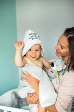 Baby Ono Bamboo Grijs Vosjes 76x76 Cm Badcape 345/03 -Babyproducten Winkel bamboo 2