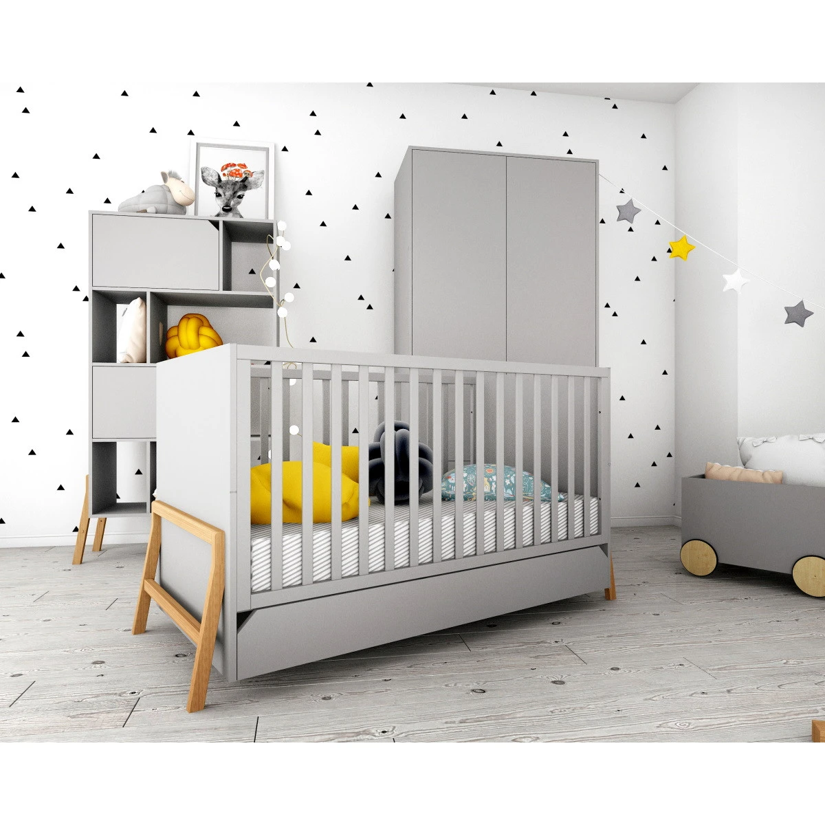 Bellamy Lotta Grey Babykamer: Ledikant/Juniorbed En Commode 13 Bellamy Lotta Grey Babykamer: Ledikant/Juniorbed En Commode - Afbeelding 11