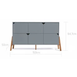 Bellamy Lotta Grey Commode Met 6 Lades LOSZKO6S -Babyproducten Winkel bellamy lotta grey commode met 6 lades loszko6s 3