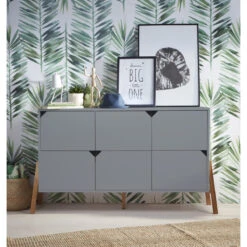 Bellamy Lotta Grey Commode Met 6 Lades LOSZKO6S -Babyproducten Winkel bellamy lotta grey commode met 6 lades loszko6s 4