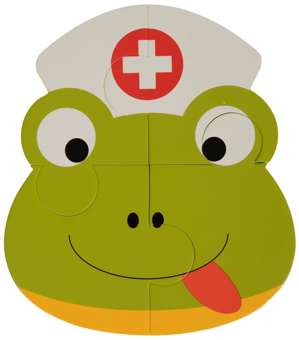 Bo Jungle B-Animal Tijger Neushoorn Kikker 3 Stuks Puzzel B950020 - Afbeelding 2