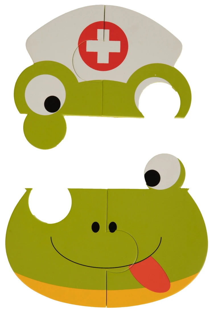 Bo Jungle B-Animal Tijger Neushoorn Kikker 3 Stuks Puzzel B950020 - Afbeelding 3