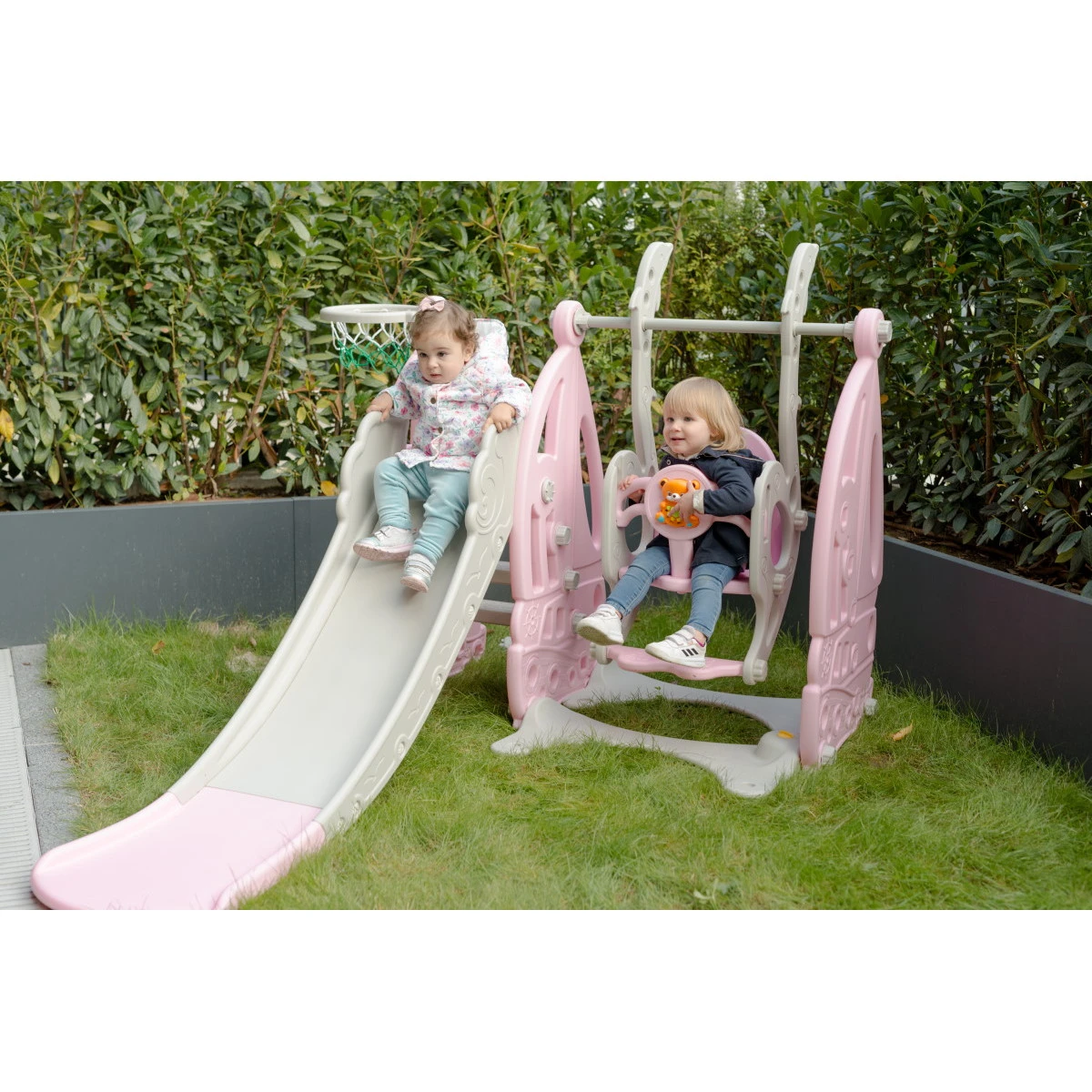 Cangaroo Coco Pink 3-in-1 Glijbaan Speeltoestel 107851 4 Cangaroo Coco Pink 3-in-1 Glijbaan Speeltoestel 107851 - Afbeelding 2