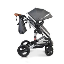 Cangaroo Gala Steel Grey 3-in-1 Combi Kinderwagen Incl. Autostoel -Babyproducten Winkel cangaroo gala black leather 3 in 1 combi kinderwagen incl autostoel 10
