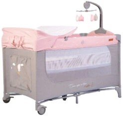 Cangaroo Once Upon A Time 3 Pink Campingbed Met Aankleedvlak