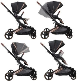 Ding Amigo Black/Rose Tweeling Kinderwagen Incl. 2 Autostoelen DI-191711 -Babyproducten Winkel ding amigo black rose tweeling kinderwagen incl. 2 autostoelen di 191711 5