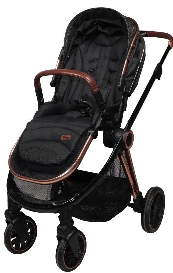 Ding Fenix Black/Rose 3-in-1 Combi Kinderwagen Incl. Autostoel 4 Ding Fenix Black/Rose 3-in-1 Combi Kinderwagen Incl. Autostoel - Afbeelding 2