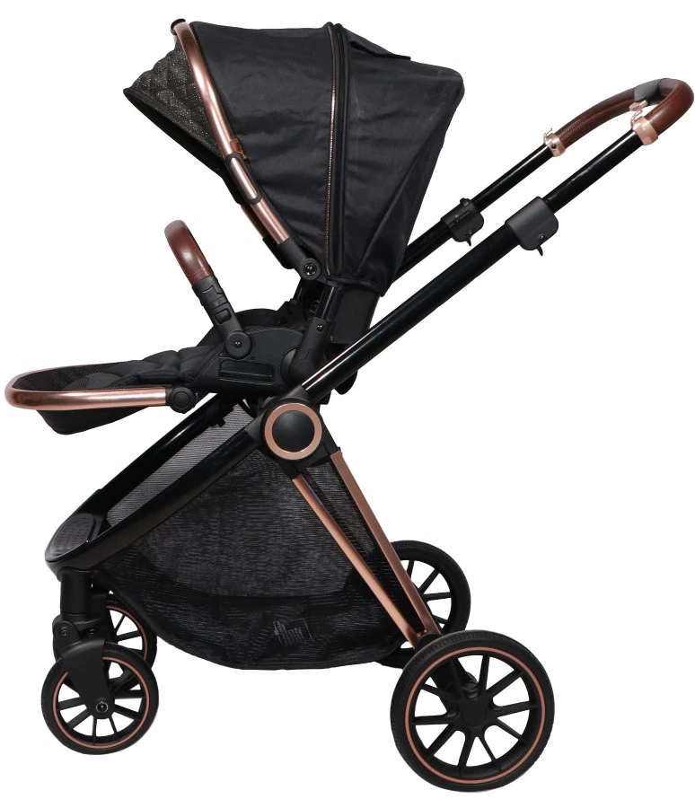 Ding Fenix Black/Rose 3-in-1 Combi Kinderwagen Incl. Autostoel 7 Ding Fenix Black/Rose 3-in-1 Combi Kinderwagen Incl. Autostoel - Afbeelding 5