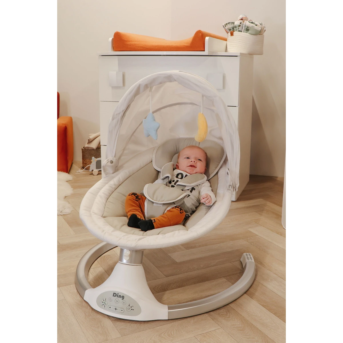Ding Hugg Silver/White Swing Babyschommel DI-939586 12 Ding Hugg Silver/White Swing Babyschommel DI-939586 - Afbeelding 10
