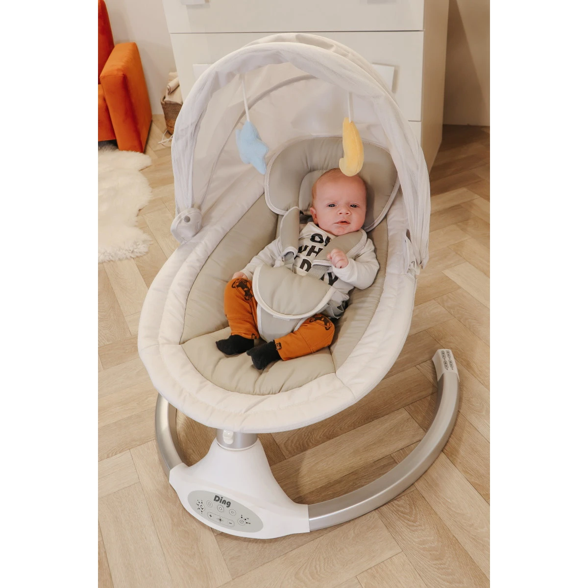 Ding Hugg Silver/White Swing Babyschommel DI-939586 11 Ding Hugg Silver/White Swing Babyschommel DI-939586 - Afbeelding 9