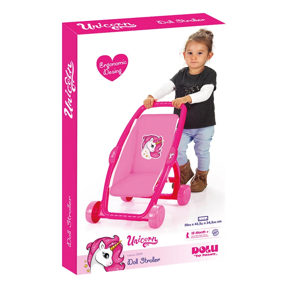 Dolu Unicorn Poppen Wandelwagen 2559 6 Dolu Unicorn Poppen Wandelwagen 2559 - Afbeelding 4