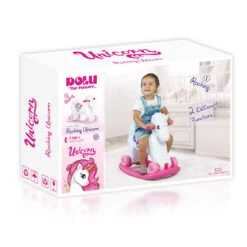 Dolu Unicorn Roze/Wit Hobbelpaard 2509 -Babyproducten Winkel dolu unicorn roze wit hobbelpaard 6
