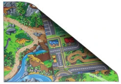 Kids Corner Playcity/Dino 95x113 Cm Omkeerbaar Vloerkleed En Speelmat
