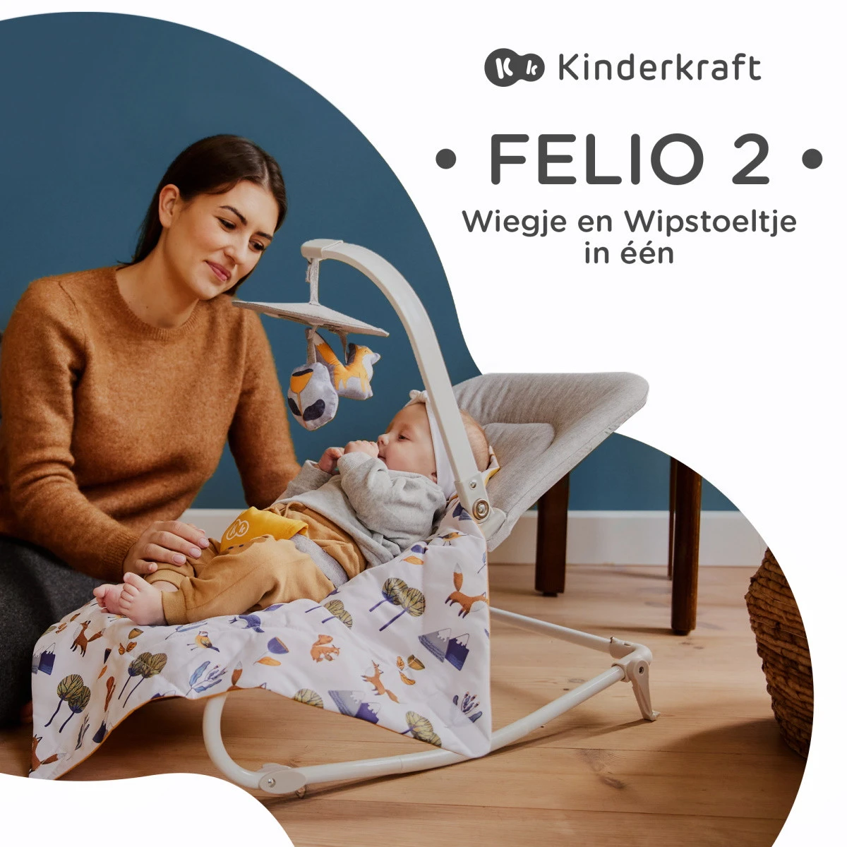 Kinderkraft Felio 2 Forest Yellow Bouncer Wipstoel KBFELI20YEL0000 12 Kinderkraft Felio 2 Forest Yellow Bouncer Wipstoel KBFELI20YEL0000 - Afbeelding 10