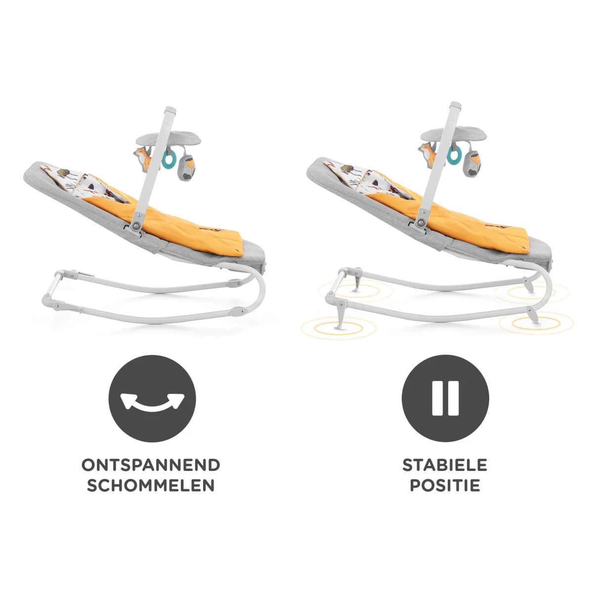 Kinderkraft Felio 2 Forest Yellow Bouncer Wipstoel KBFELI20YEL0000 6 Kinderkraft Felio 2 Forest Yellow Bouncer Wipstoel KBFELI20YEL0000 - Afbeelding 4