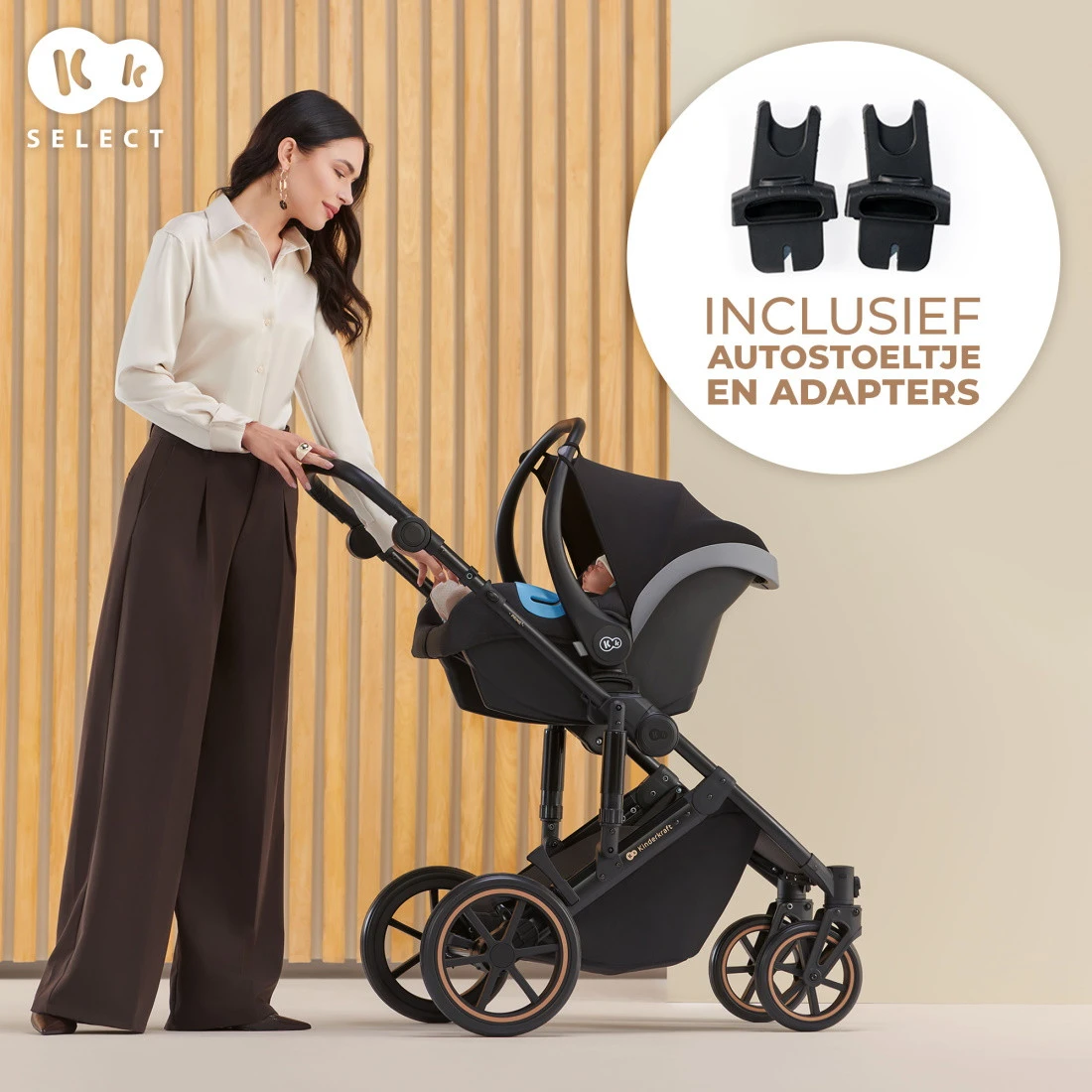 Kinderkraft Prime 2 Venezian Black 3-in-1 Kinderwagen Incl. Autostoel KSPRIM02BLK3000 14 Kinderkraft Prime 2 Venezian Black 3-in-1 Kinderwagen Incl. Autostoel KSPRIM02BLK3000 - Afbeelding 12