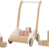 Label Label Roze Houten Loopwagen Met Blokken LLWT-24685
