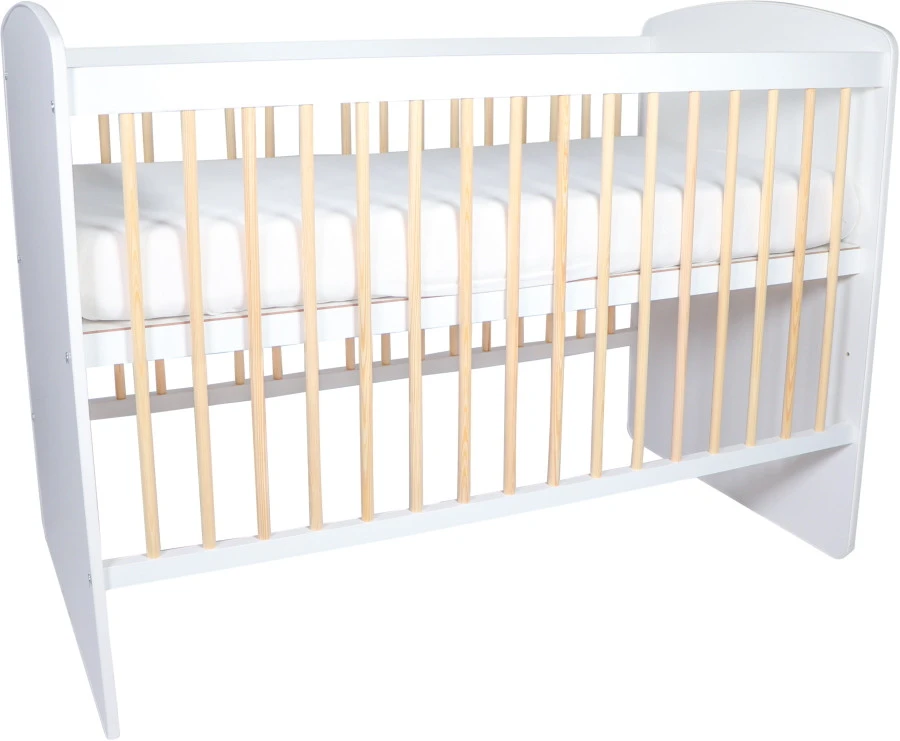 MamaLoes Ledikant Karolina Wit/Naturel 60 X 120 Cm 4 MamaLoes Ledikant Karolina Wit/Naturel 60 X 120 Cm - Afbeelding 2