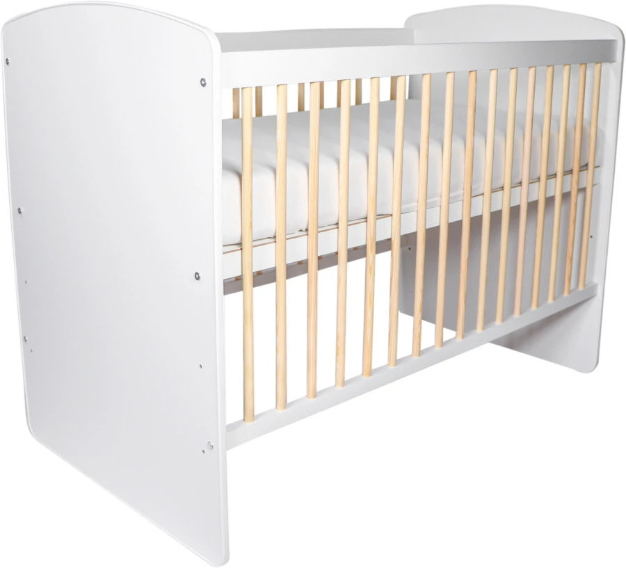 MamaLoes Ledikant Karolina Wit/Naturel 60 X 120 Cm