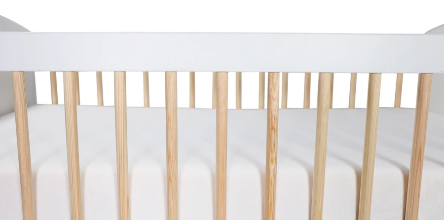 MamaLoes Ledikant Karolina Wit/Naturel 60 X 120 Cm 5 MamaLoes Ledikant Karolina Wit/Naturel 60 X 120 Cm - Afbeelding 3