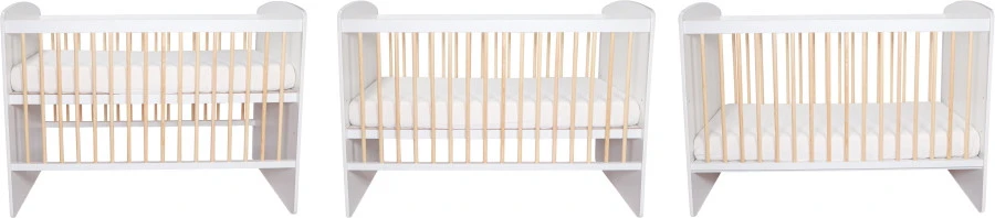 MamaLoes Ledikant Karolina Wit/Naturel 60 X 120 Cm 6 MamaLoes Ledikant Karolina Wit/Naturel 60 X 120 Cm - Afbeelding 4