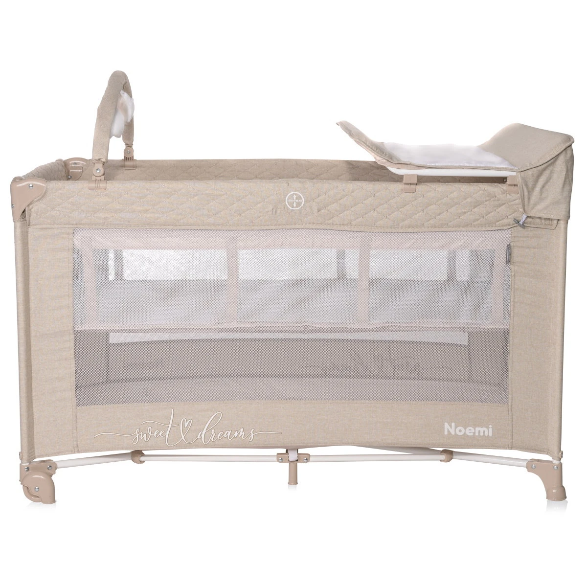 Lorelli Noemi Plus Fog Beige Star Campingbed Met Bodemverhoger 1008056-2217 4 Lorelli Noemi Plus Fog Beige Star Campingbed Met Bodemverhoger 1008056-2217 - Afbeelding 2
