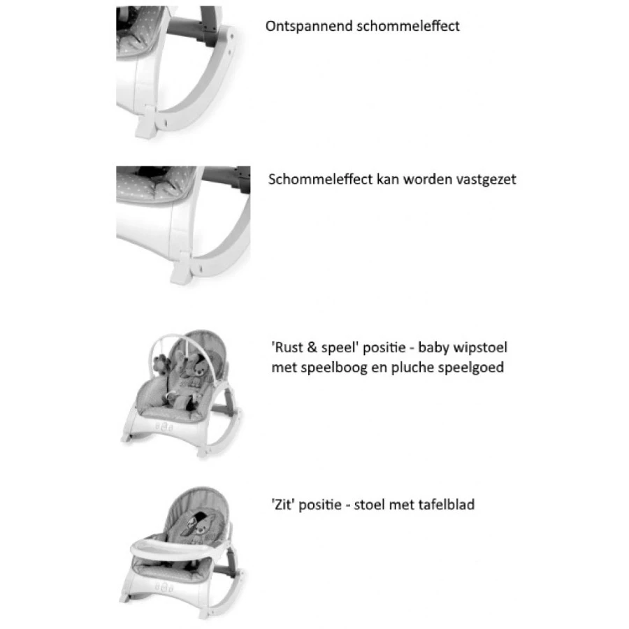 Lorelli Alex Cameo Rose Stars Baby Rocker Wipstoel 1011012-2148 8 Lorelli Alex Cameo Rose Stars Baby Rocker Wipstoel 1011012-2148 - Afbeelding 6