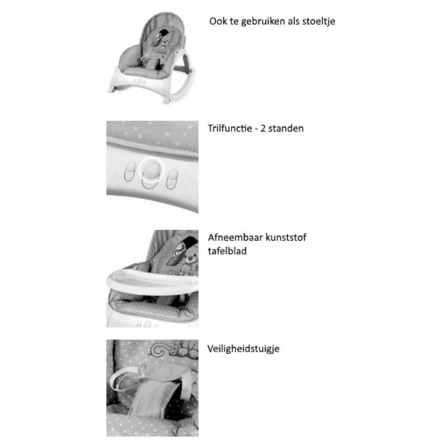 Lorelli Alex Cameo Rose Stars Baby Rocker Wipstoel 1011012-2148 10 Lorelli Alex Cameo Rose Stars Baby Rocker Wipstoel 1011012-2148 - Afbeelding 8
