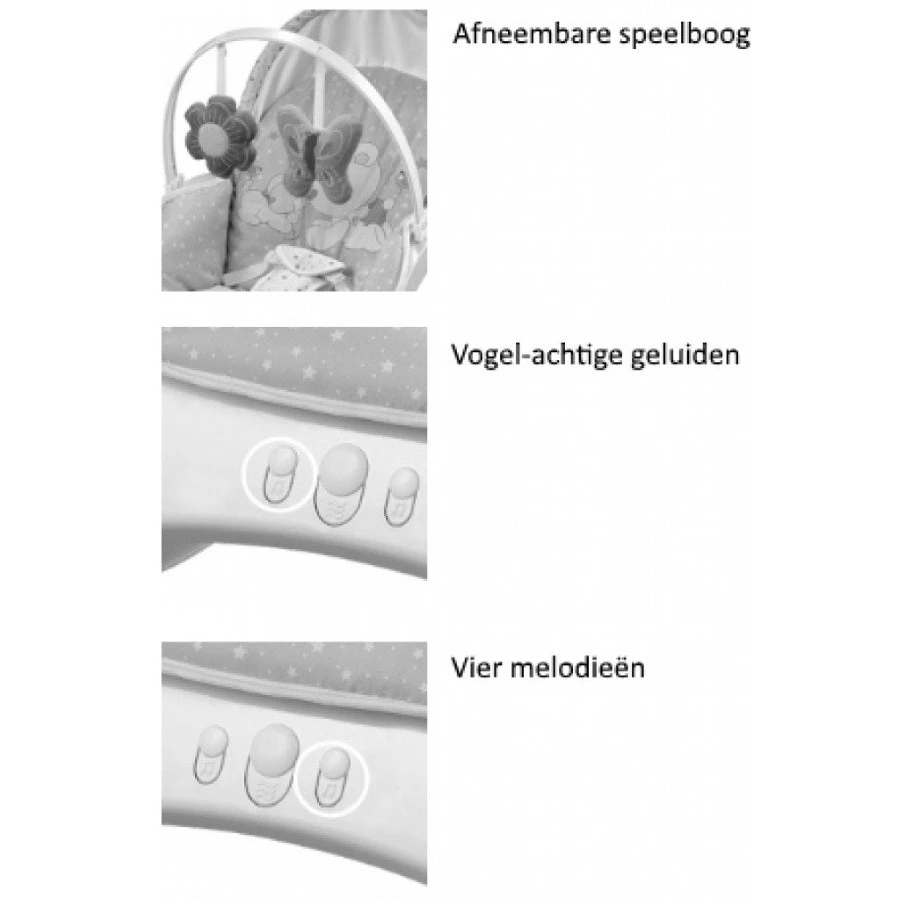 Lorelli Alex Cameo Rose Stars Baby Rocker Wipstoel 1011012-2148 9 Lorelli Alex Cameo Rose Stars Baby Rocker Wipstoel 1011012-2148 - Afbeelding 7